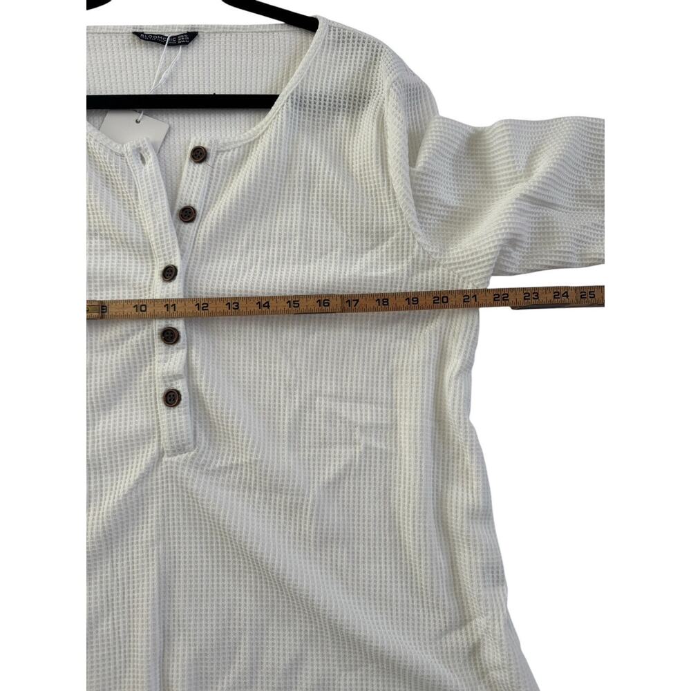 NWT BloomChic Shirt Size 14 16 White Thermal Waffle Top Crochet Trim #4165 - Picture 12 of 14